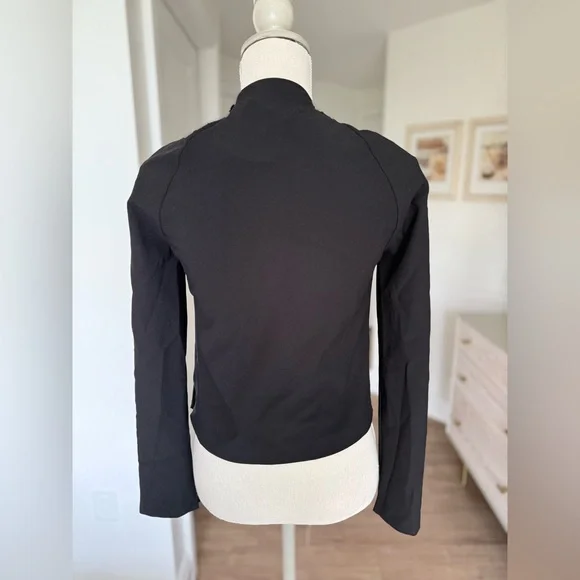 Zara Black Long Sleeve Twisted Front Blouse - Picture 2 of 3
